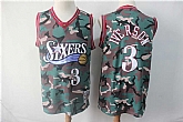 76ers 3 Allen Iverson Camo 1996 97 Hardwood Classics Jersey Dzhi,baseball caps,new era cap wholesale,wholesale hats